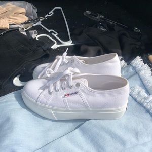 Superga White Platforms BNWOT